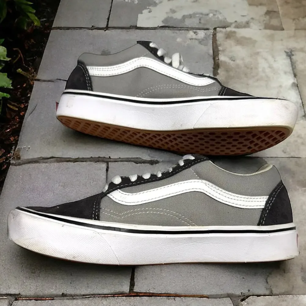 Vans Unisex Old Skool Shoes Sz 8 Womens 38.5 EU Gray Suede ComfyCush SK8 Tennis